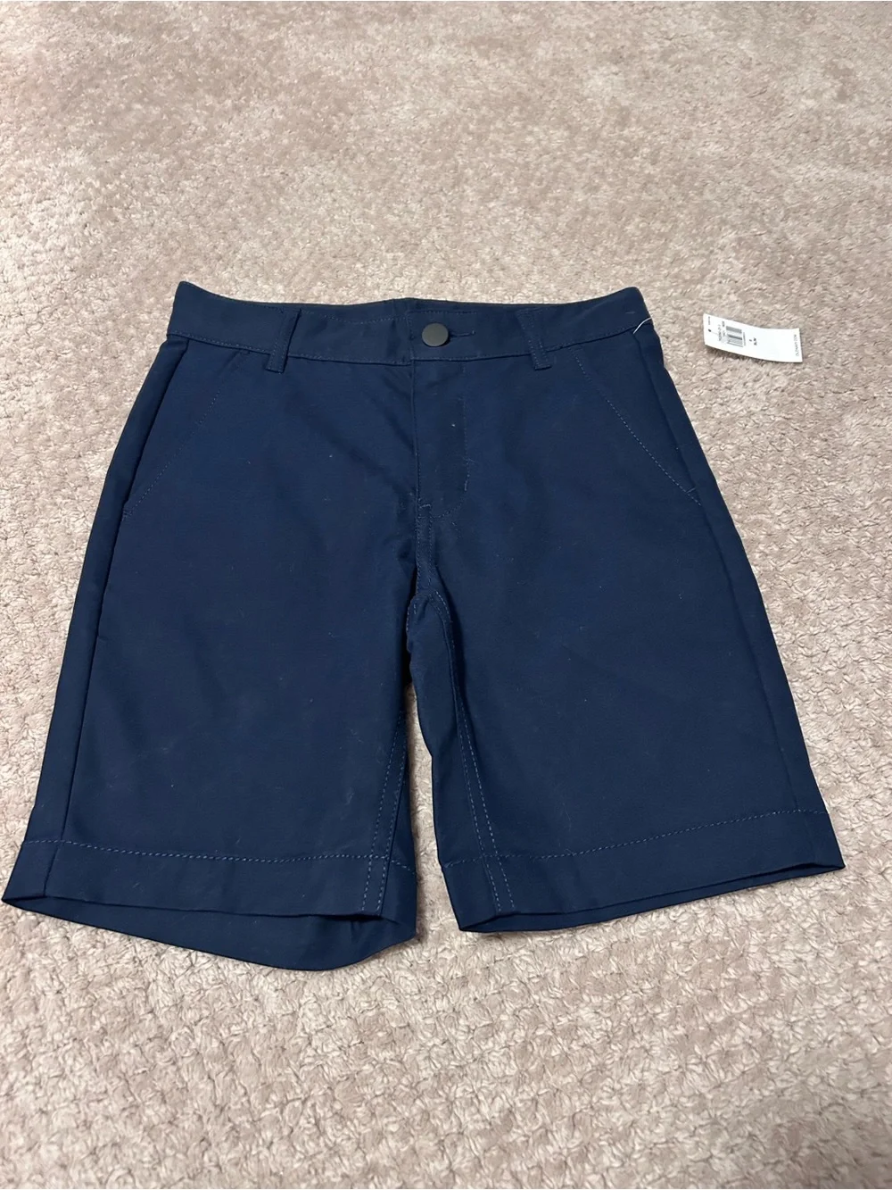 Old Navy Boys Khaki and Navy Stretch Pull-On Shorts